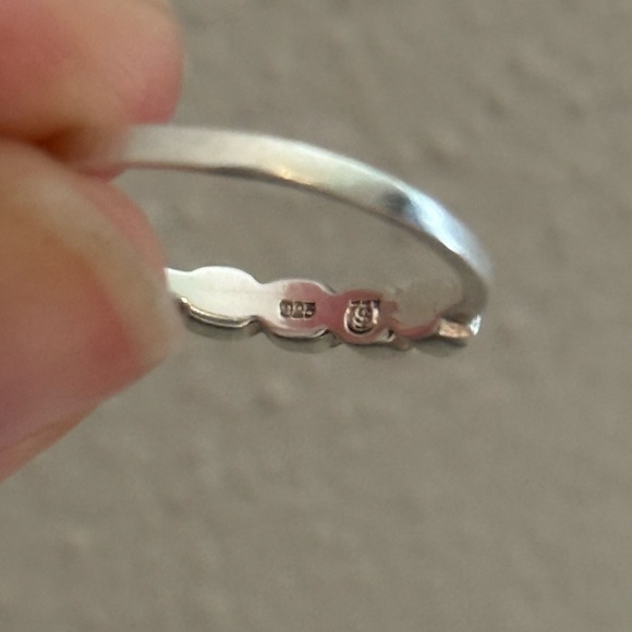 Inlay Zuni White Opal and Sterling Silver Ring - Picture 4 of 4